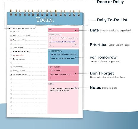 To Do List Notepad - Daily Planner Notepad Undated 52 - Image 3