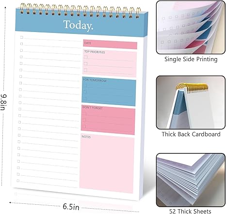 To Do List Notepad - Daily Planner Notepad Undated 52 - Image 2