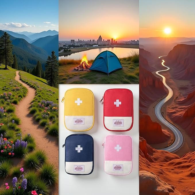 4 Pcs Travel First Aid Pouch,Empty Mini First Aid Pouch, Portable Outdoor First - Image 2